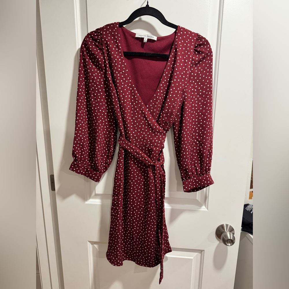 Never worn polka dot wrap dress